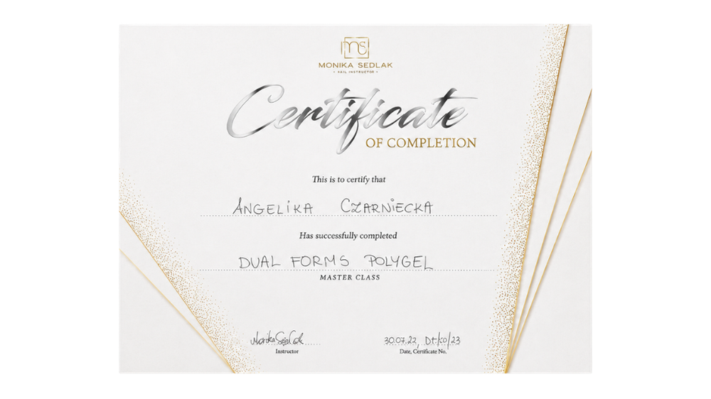 Dual Forms Polygel Nail Extension Certification Held By Angelika At Onyx Studio Wellingborough
