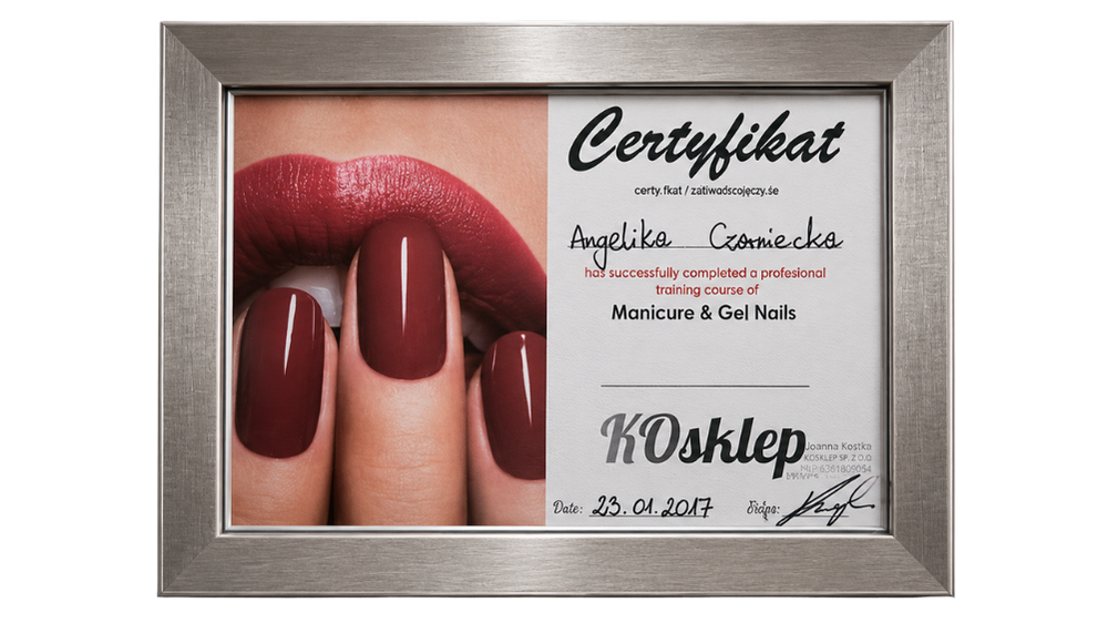 Manicure And Gel Nails Certification Held By Angelika At Onyx Studio Wellingborough Northamptonshire